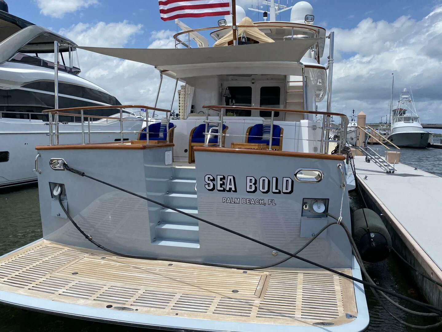 a boat docked at a pier aboard SEA BOLD Yacht for Sale