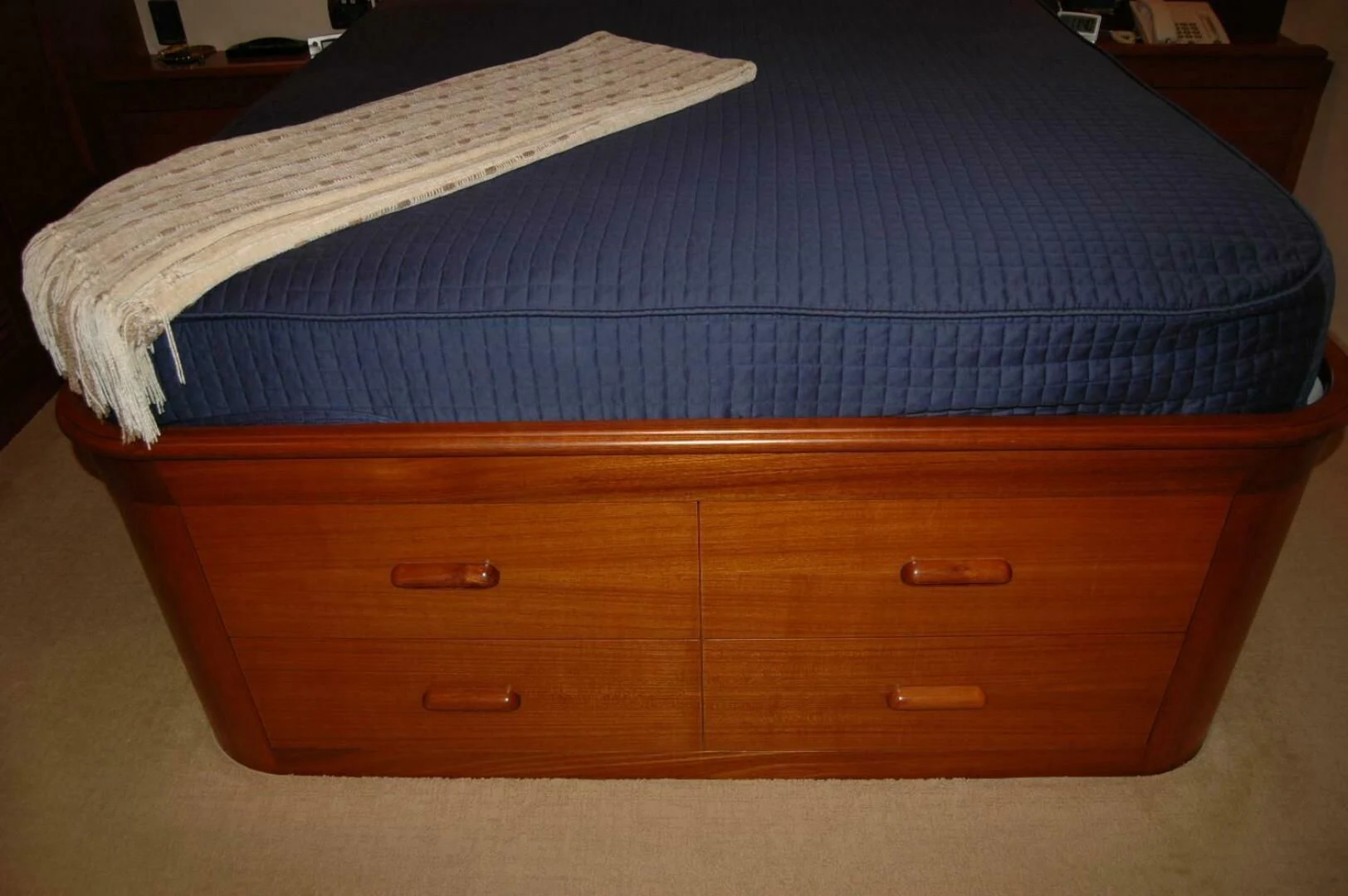 a dresser with a towel on it aboard SEA BOLD Yacht for Sale