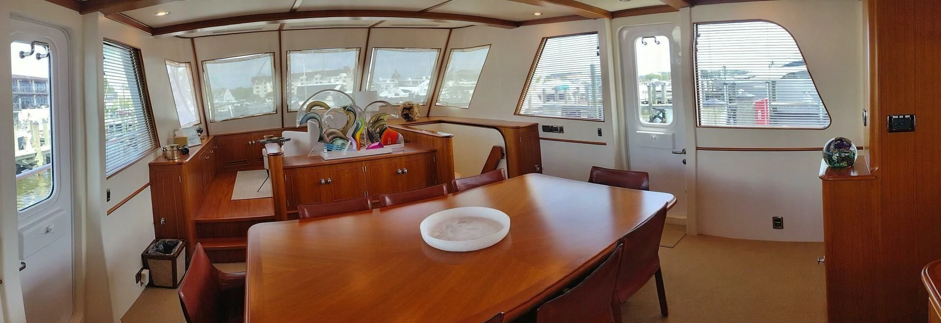 a dining table in a room aboard SEA BOLD Yacht for Sale