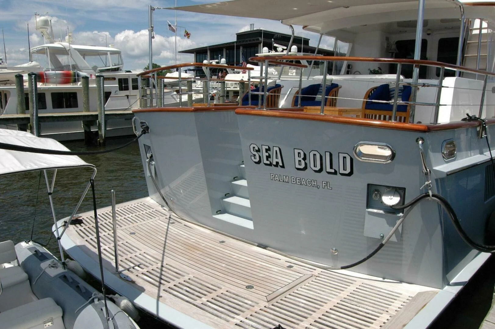 the front of a boat aboard SEA BOLD Yacht for Sale
