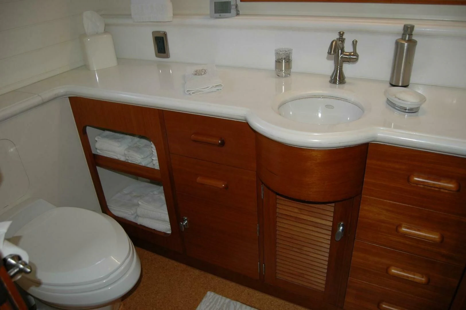 a bathroom with a sink and toilet aboard SEA BOLD Yacht for Sale