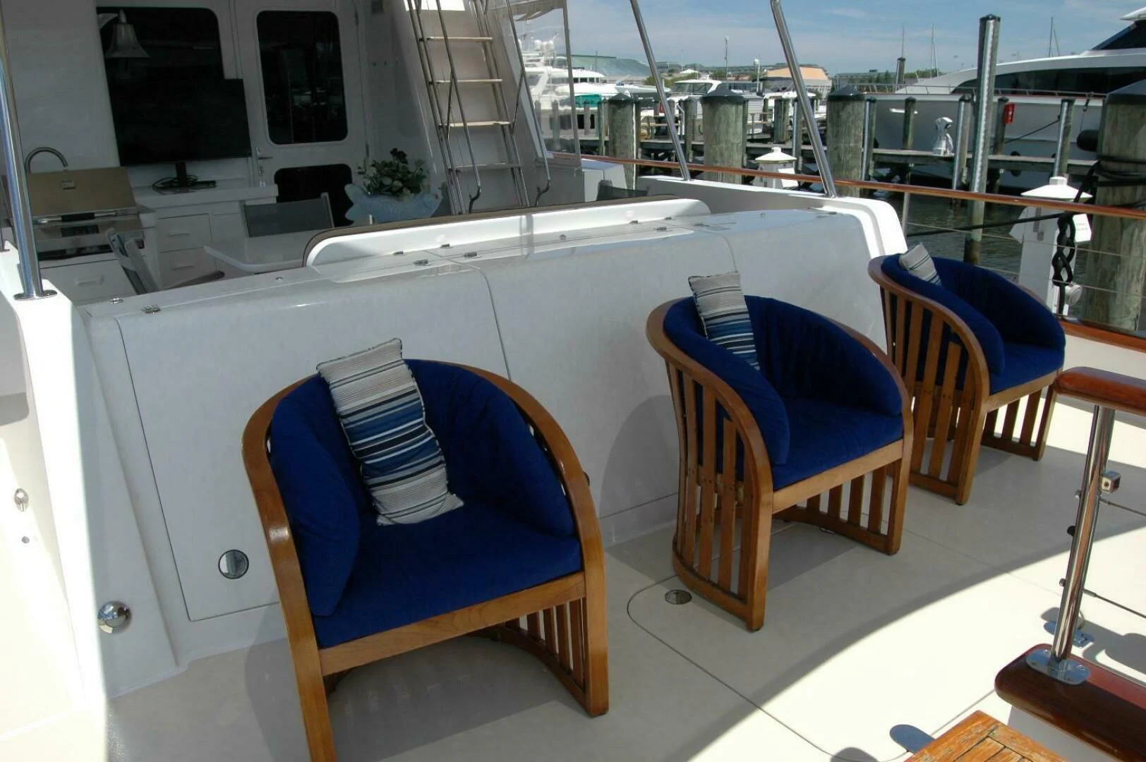 a boat with chairs on the deck aboard SEA BOLD Yacht for Sale