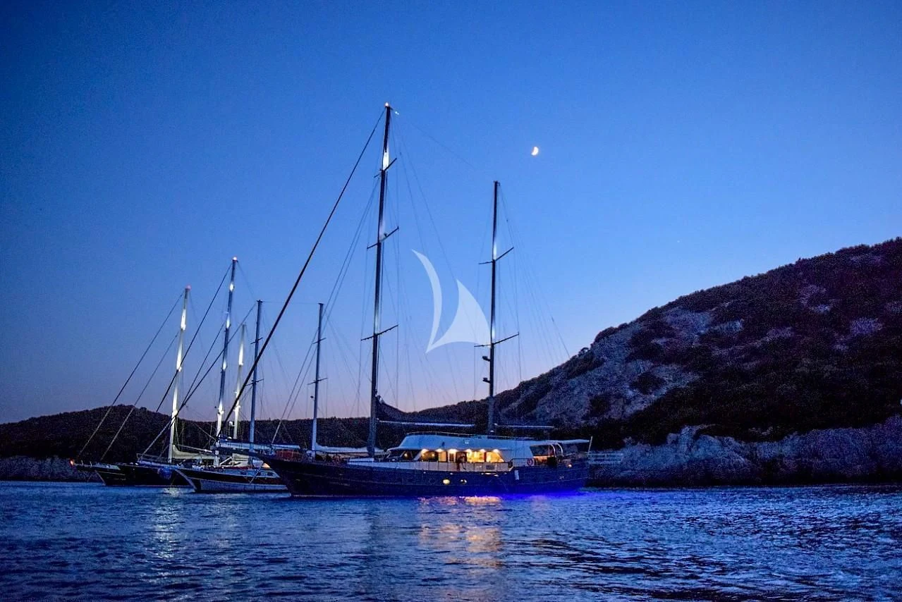 a boat on the water aboard VIRTUOSO Yacht for Sale