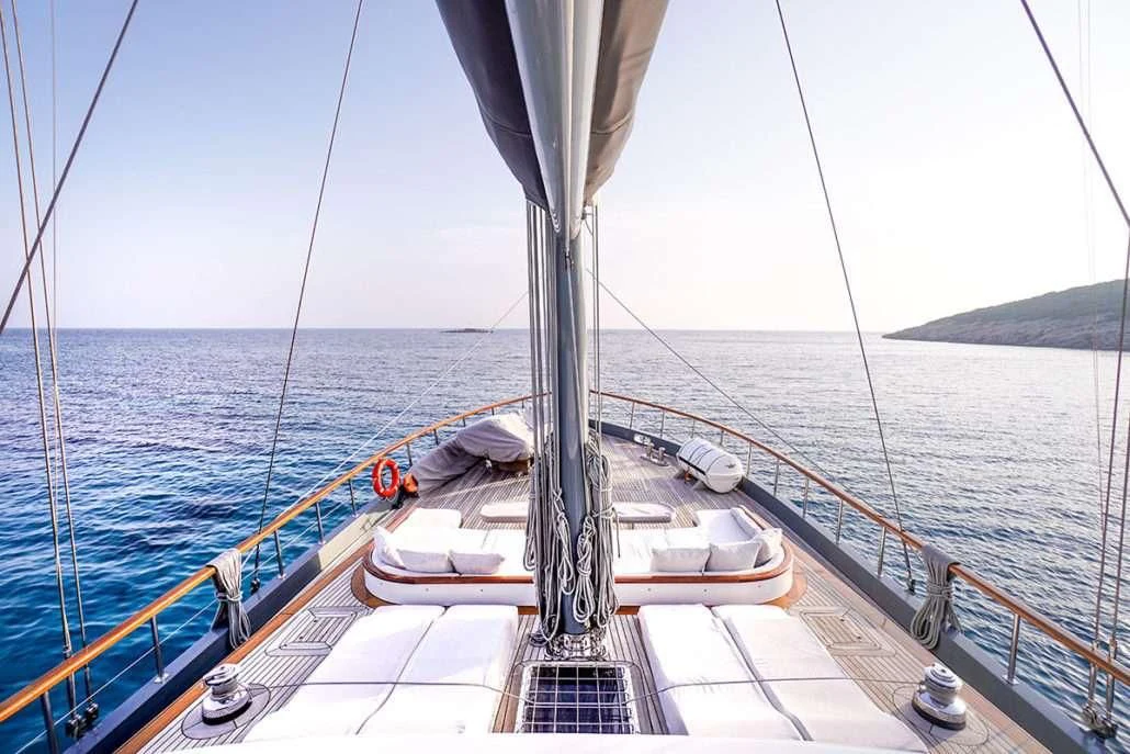 a boat on the water aboard VIRTUOSO Yacht for Sale