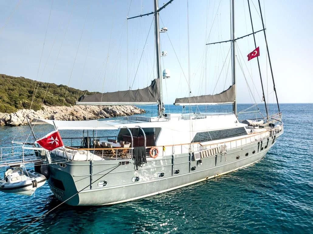 a boat in the water aboard VIRTUOSO Yacht for Sale