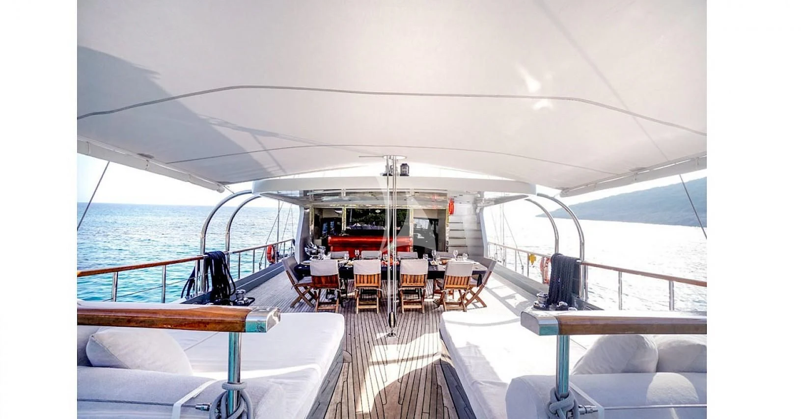 a boat on the water aboard VIRTUOSO Yacht for Sale
