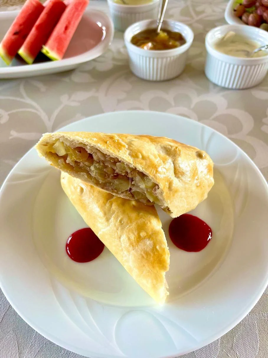 a sandwich on a plate aboard GALAKTIKA SKAY Yacht for Sale