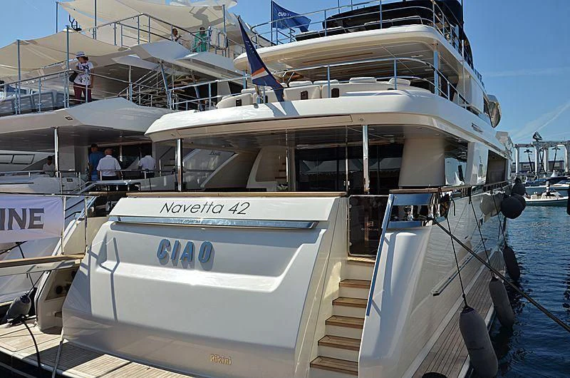a boat with people on it aboard APRIL Yacht for Sale