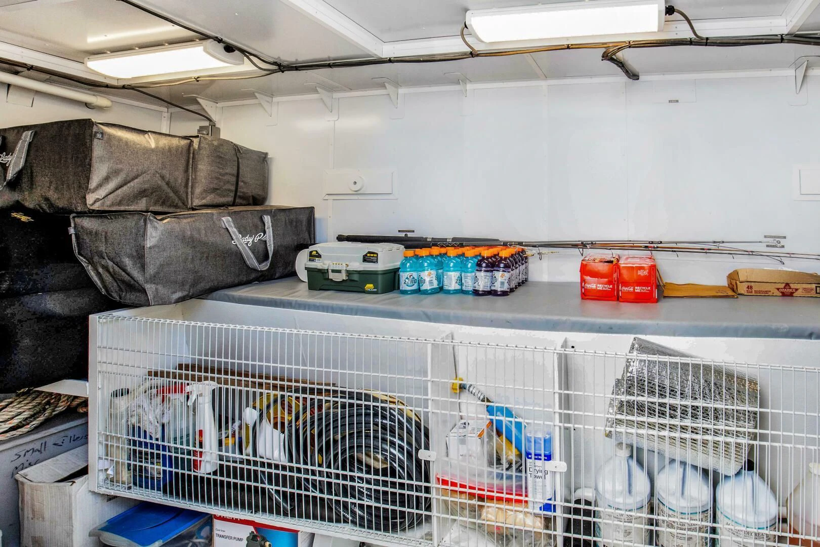 a shelf with items on it aboard LADY P Yacht for Sale