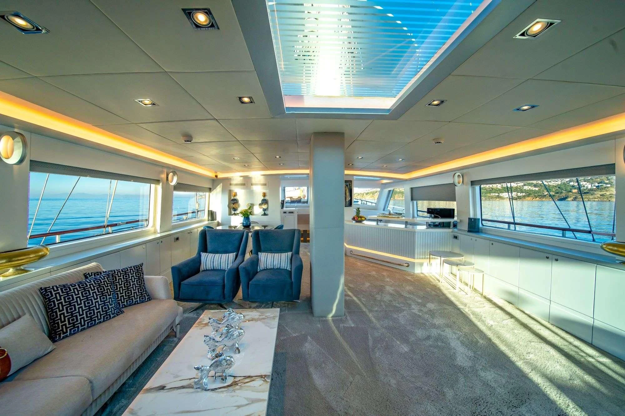 inside of a train aboard DOUBLE EAGLE Yacht for Sale