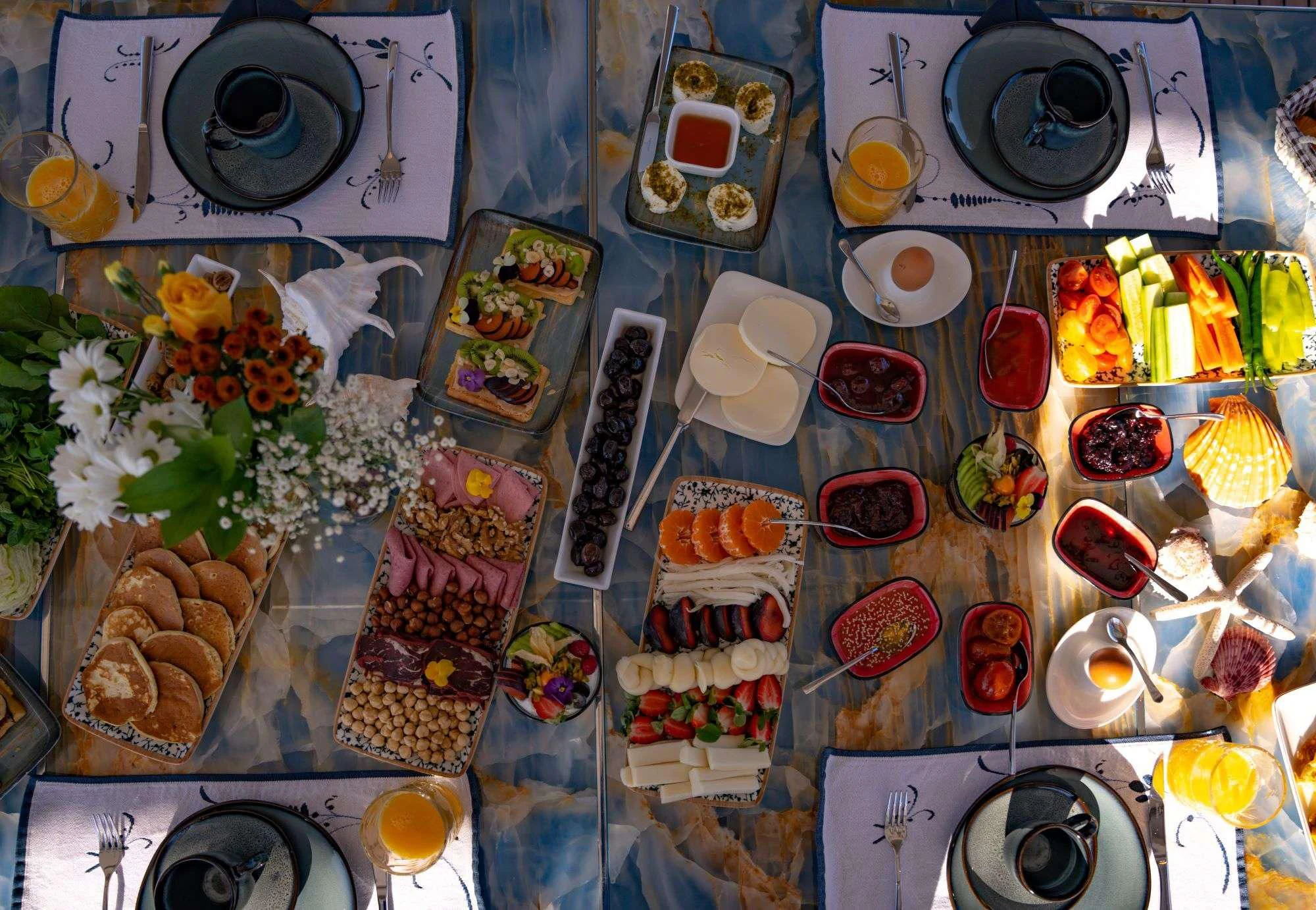 a table with various items aboard DOUBLE EAGLE Yacht for Sale