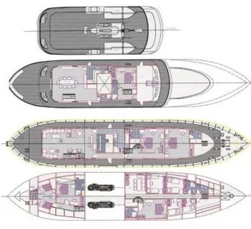 diagram, engineering drawing aboard ELIKI Yacht for Sale