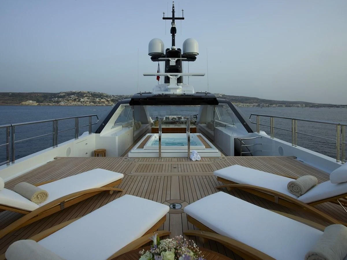 a boat docked at a pier aboard COME TOGETHER Yacht for Charter