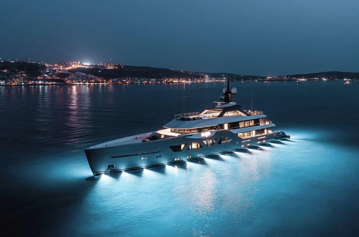 a large building on a body of water aboard COME TOGETHER Yacht for Charter
