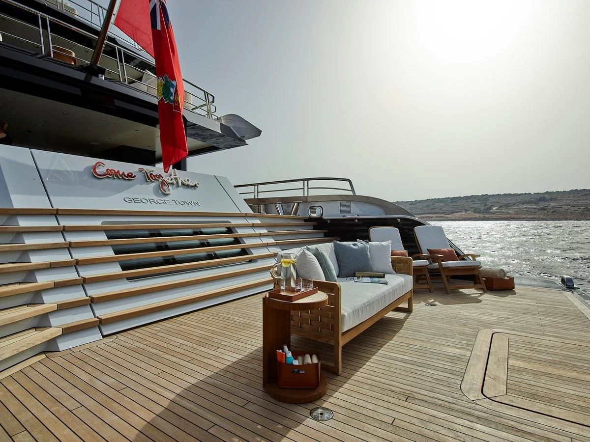 a boat on the water aboard COME TOGETHER Yacht for Charter