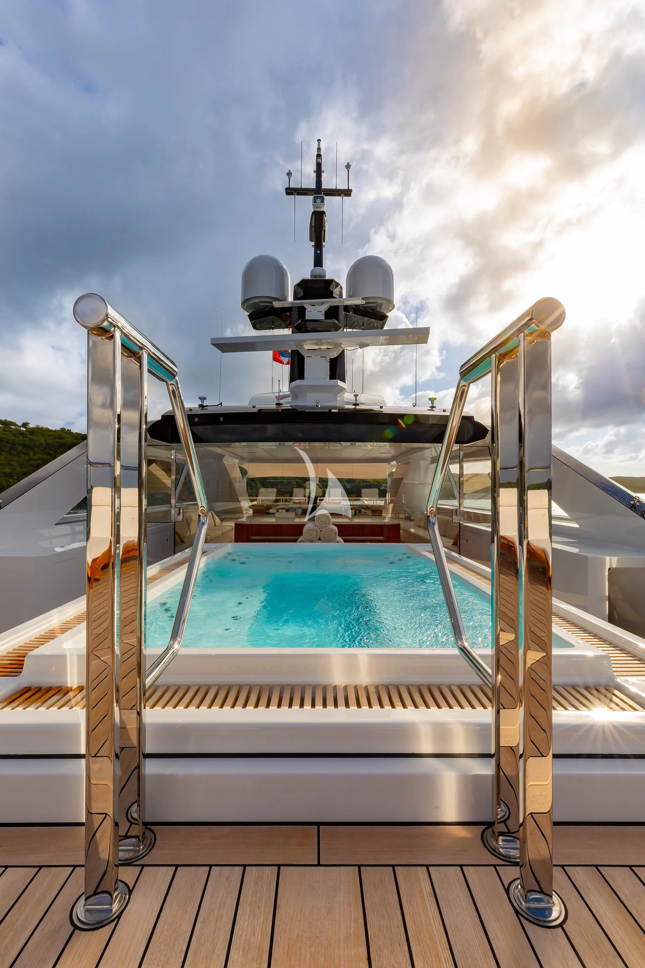 a boat on a deck aboard COME TOGETHER Yacht for Charter