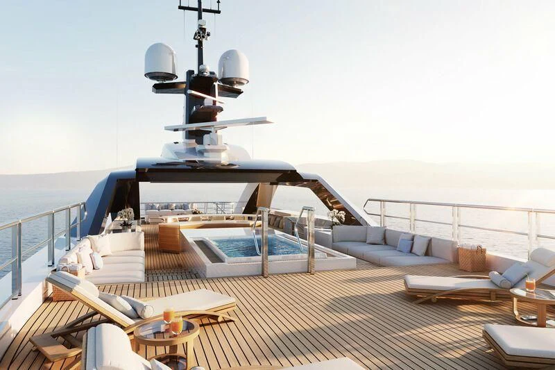 a boat on a deck aboard COME TOGETHER Yacht for Charter
