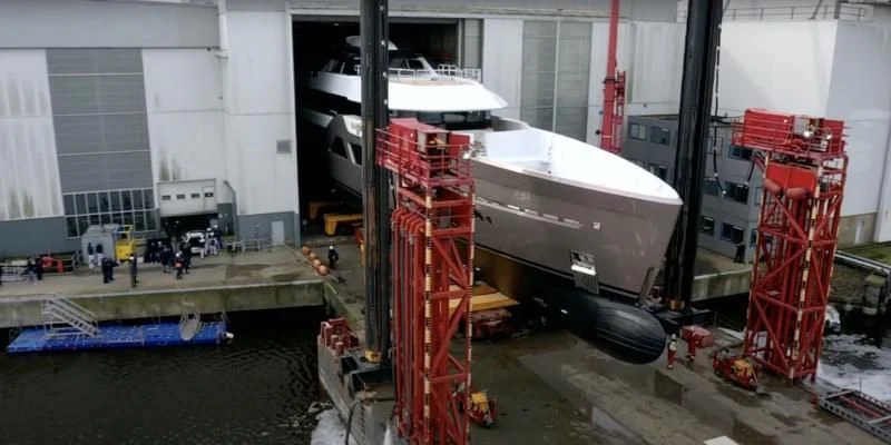 a large machine in a factory aboard COME TOGETHER Yacht for Charter