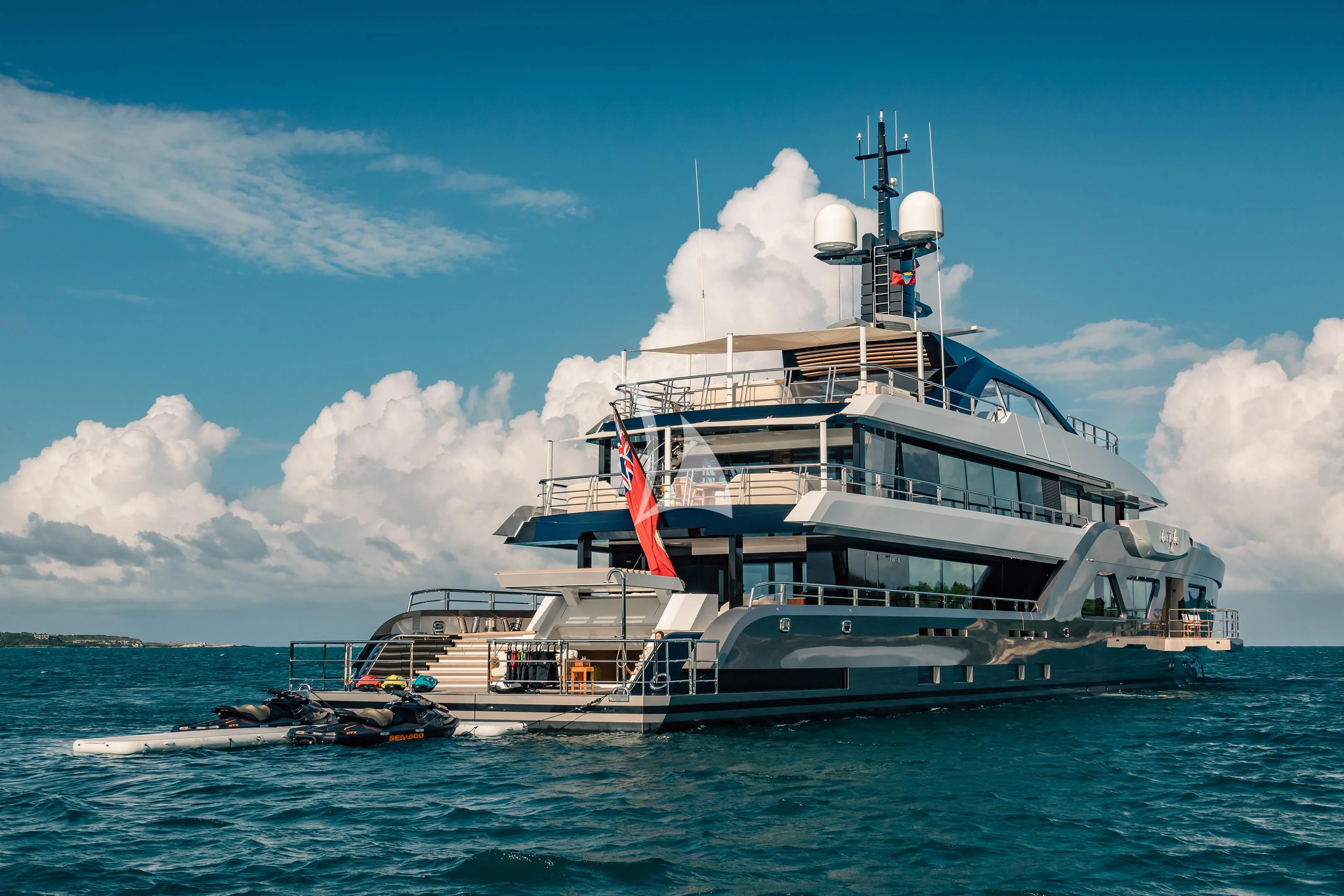 a large ship in the water aboard COME TOGETHER Yacht for Charter