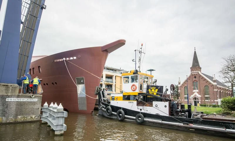 a boat on a river aboard SHERPA Yacht for Sale