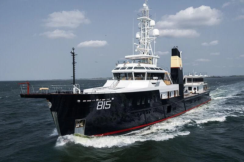 a large ship sailing on the water aboard SHERPA Yacht for Sale