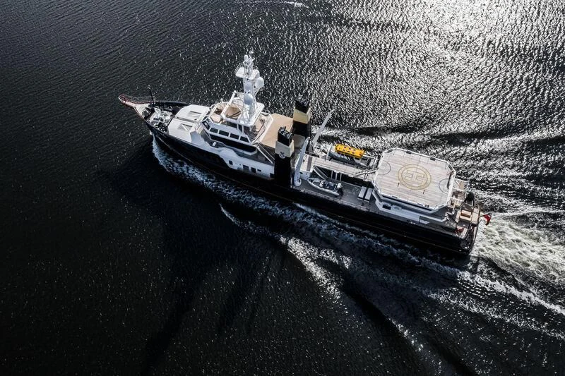 a boat in the water aboard SHERPA Yacht for Sale