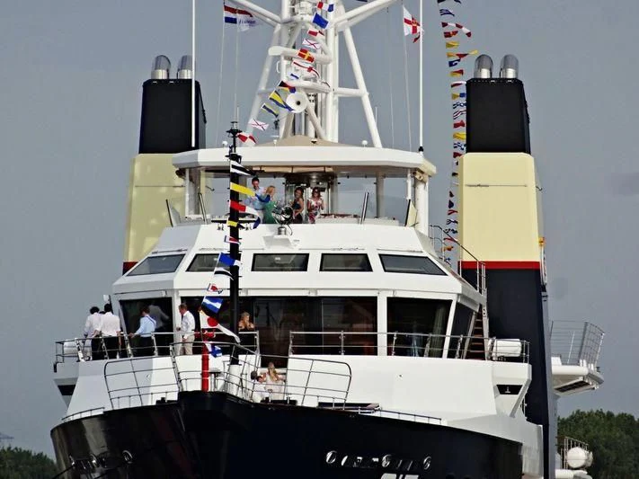 a group of people on a boat aboard SHERPA Yacht for Sale