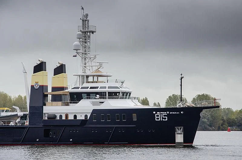 a large boat in the water aboard SHERPA Yacht for Sale