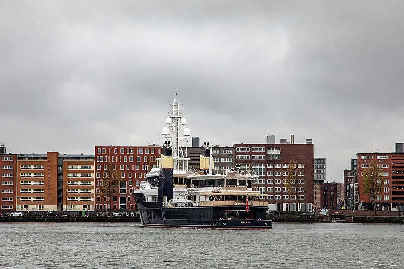 a large ship in the water aboard SHERPA Yacht for Sale
