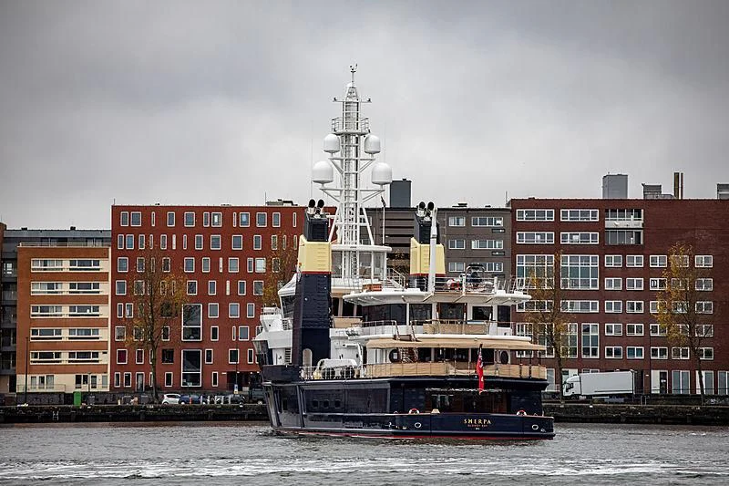 a boat in the water aboard SHERPA Yacht for Sale