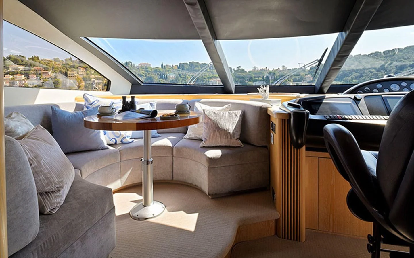 a room with couches and a table aboard EXCELERATE Z Yacht for Sale