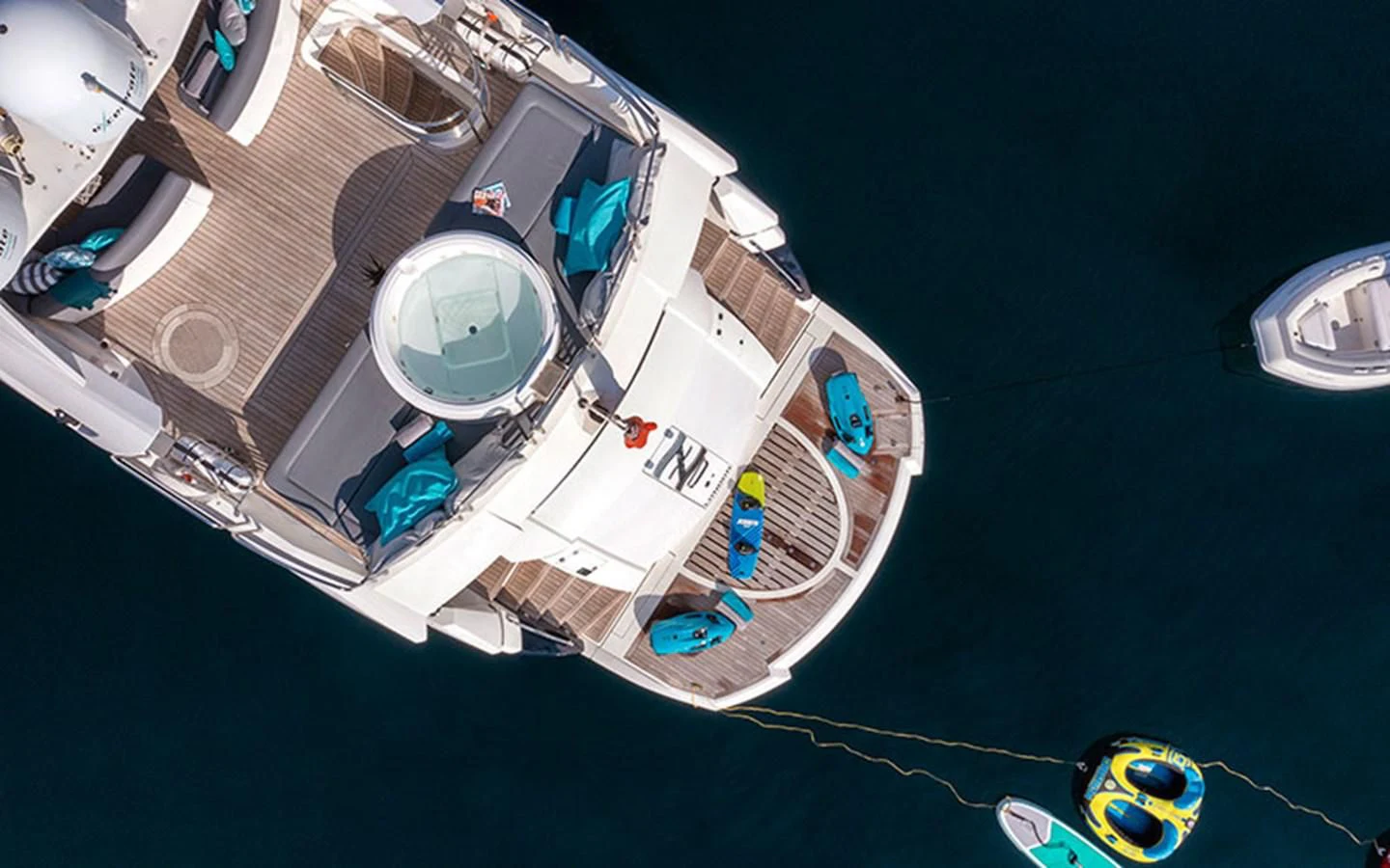 a satellite over a planet aboard EXCELERATE Z Yacht for Sale