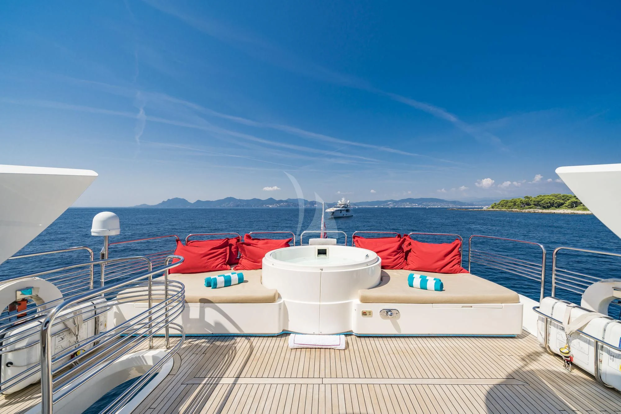 a boat on a deck aboard EXCELERATE Z Yacht for Sale