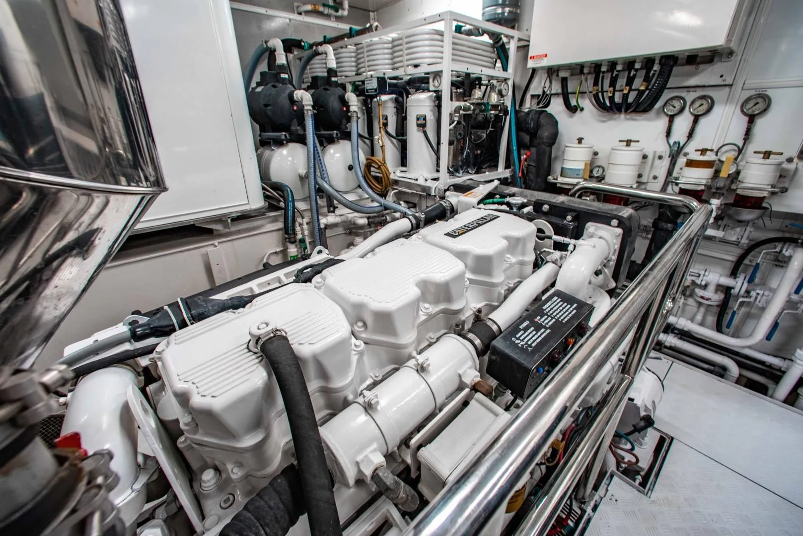 a machine with many wires aboard DRIVEN Yacht for Sale