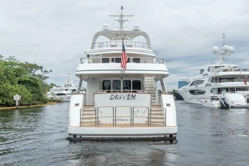a boat in the water aboard DRIVEN Yacht for Sale