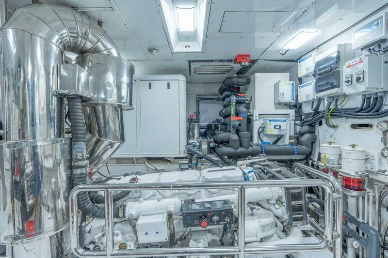 a room with machinery aboard DRIVEN Yacht for Sale