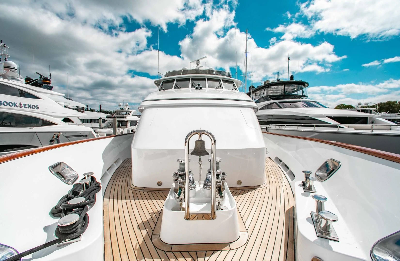 a deck of a boat aboard DRIVEN Yacht for Sale