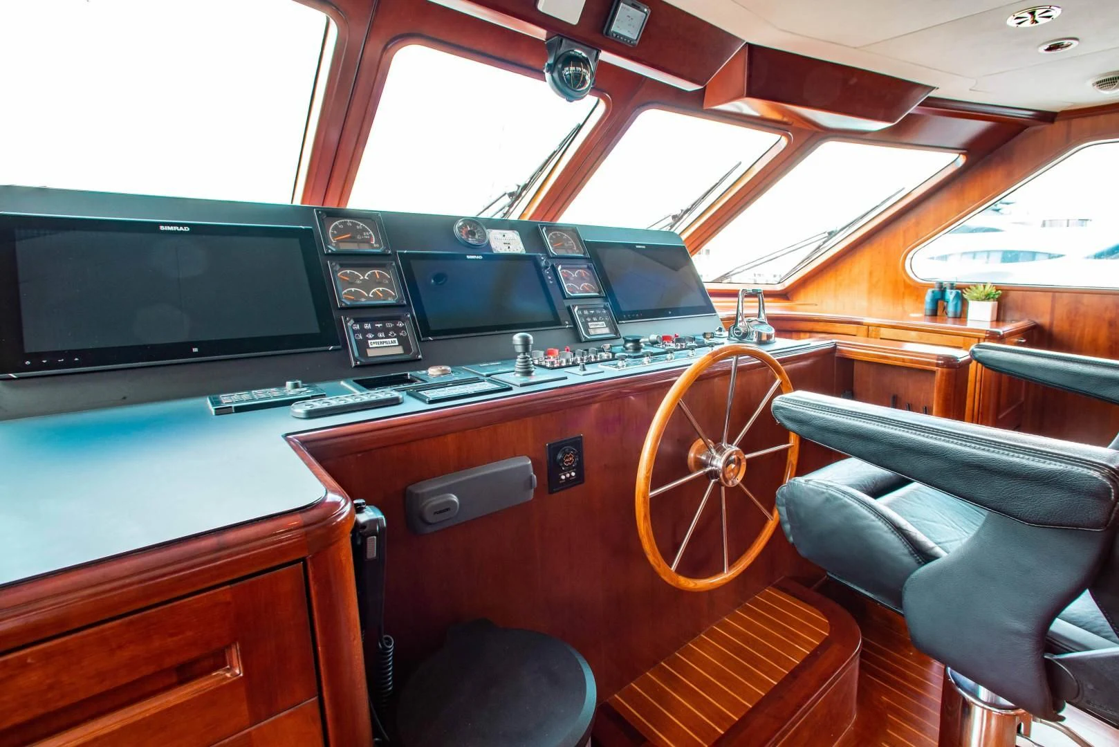 inside of a vehicle aboard DRIVEN Yacht for Sale