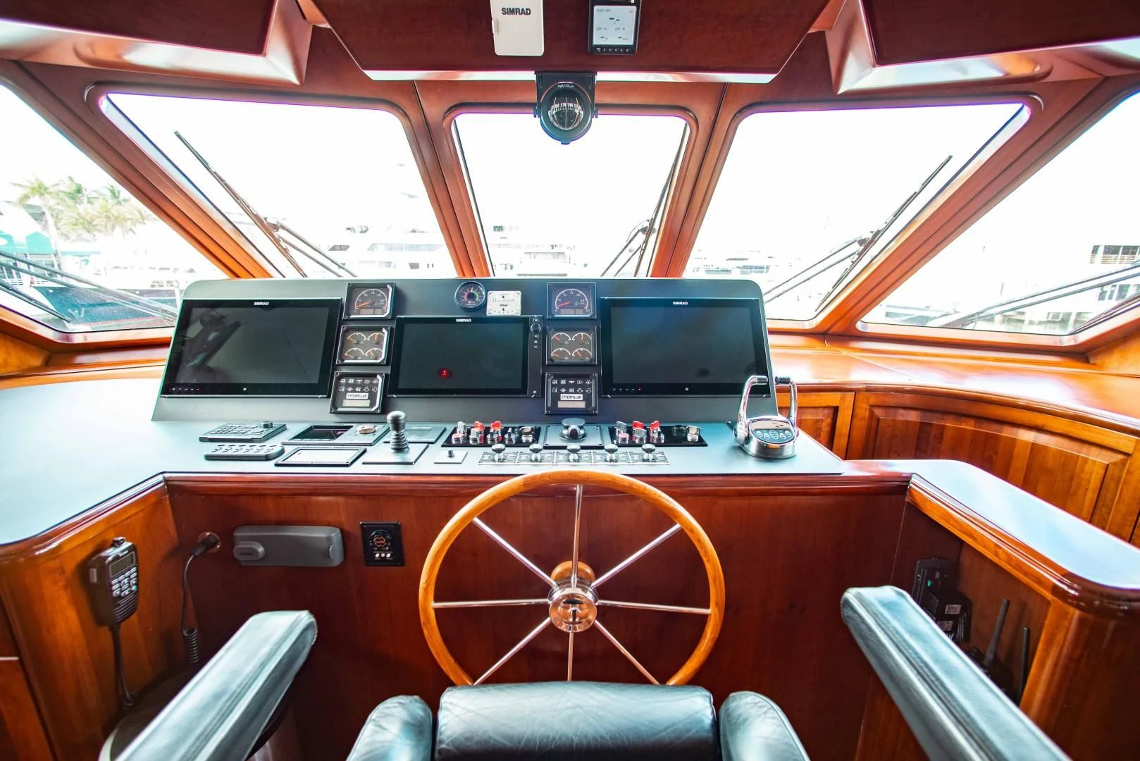 inside of a vehicle aboard DRIVEN Yacht for Sale