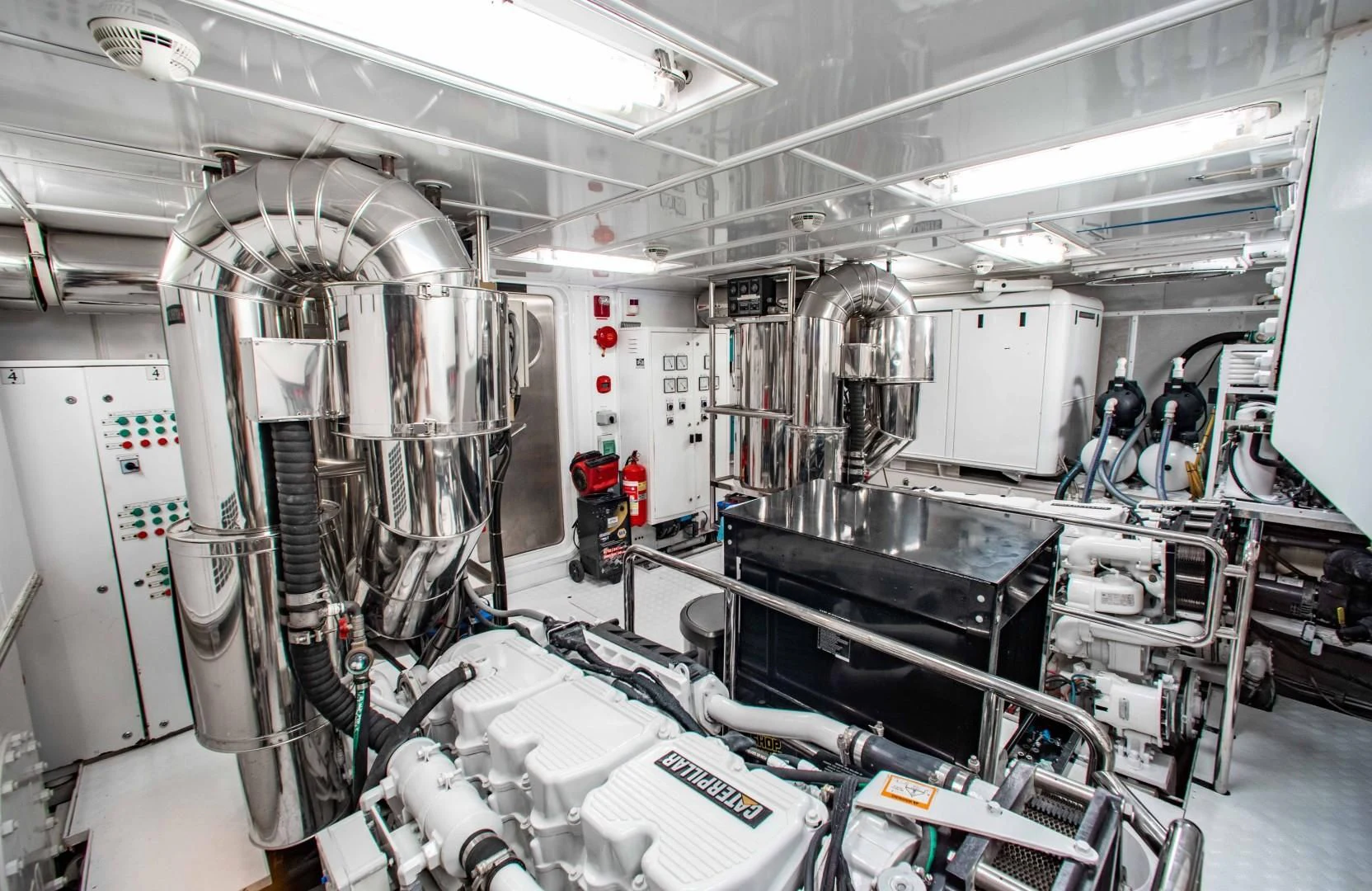 a room with machinery aboard DRIVEN Yacht for Sale