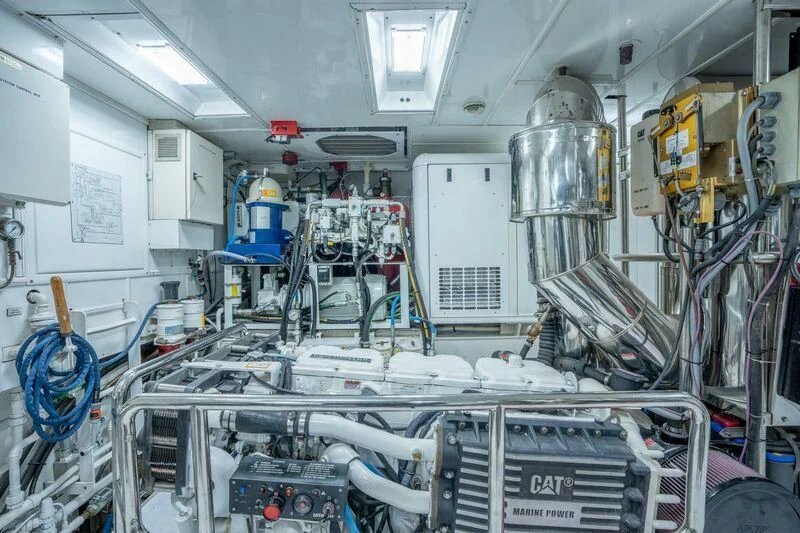 a room with machinery aboard DRIVEN Yacht for Sale