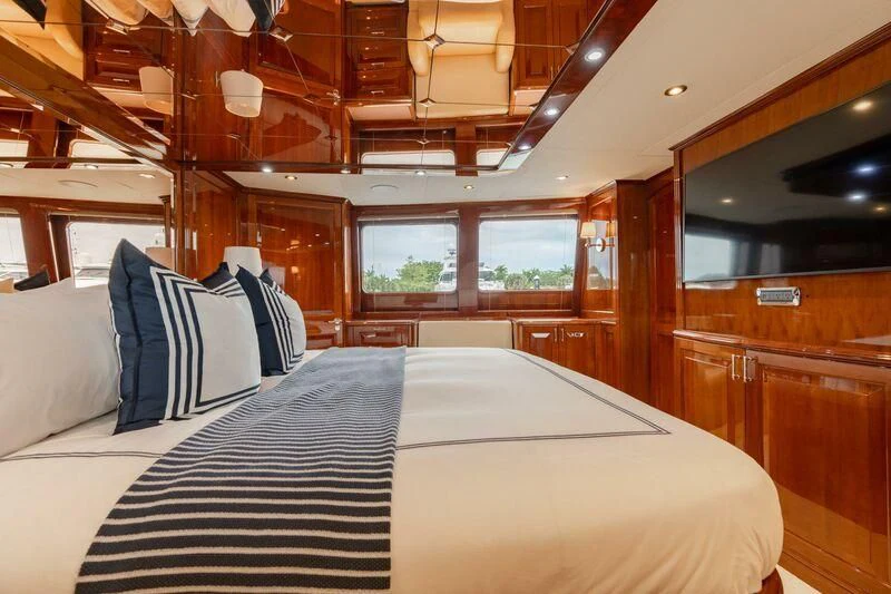 a bed in a cabin aboard DRIVEN Yacht for Sale