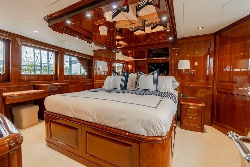 a bed in a cabin aboard DRIVEN Yacht for Sale