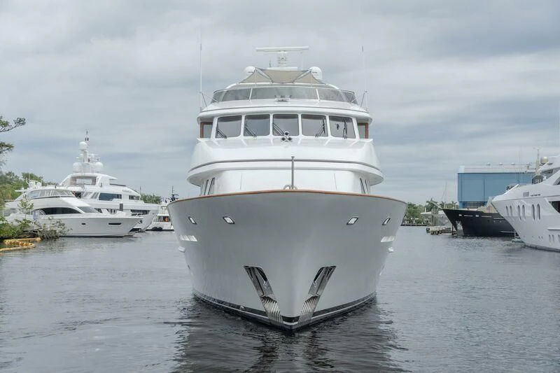 a group of boats in a harbor aboard DRIVEN Yacht for Sale