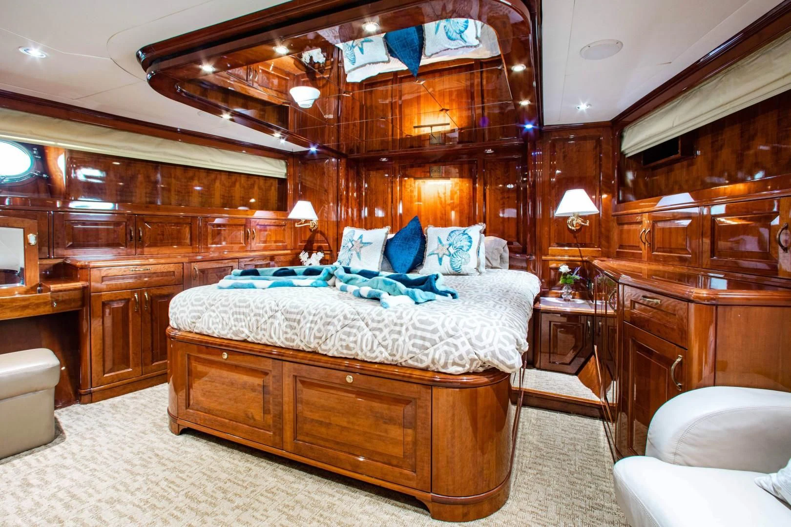 a bed in a cabin aboard DRIVEN Yacht for Sale