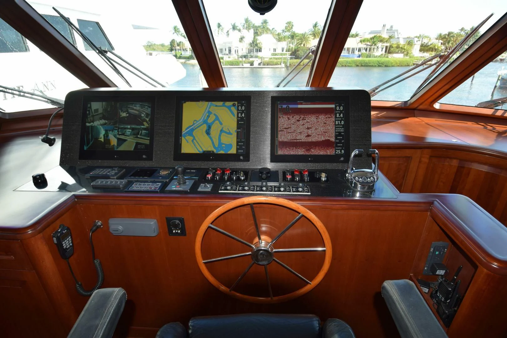 inside of a car aboard DRIVEN Yacht for Sale