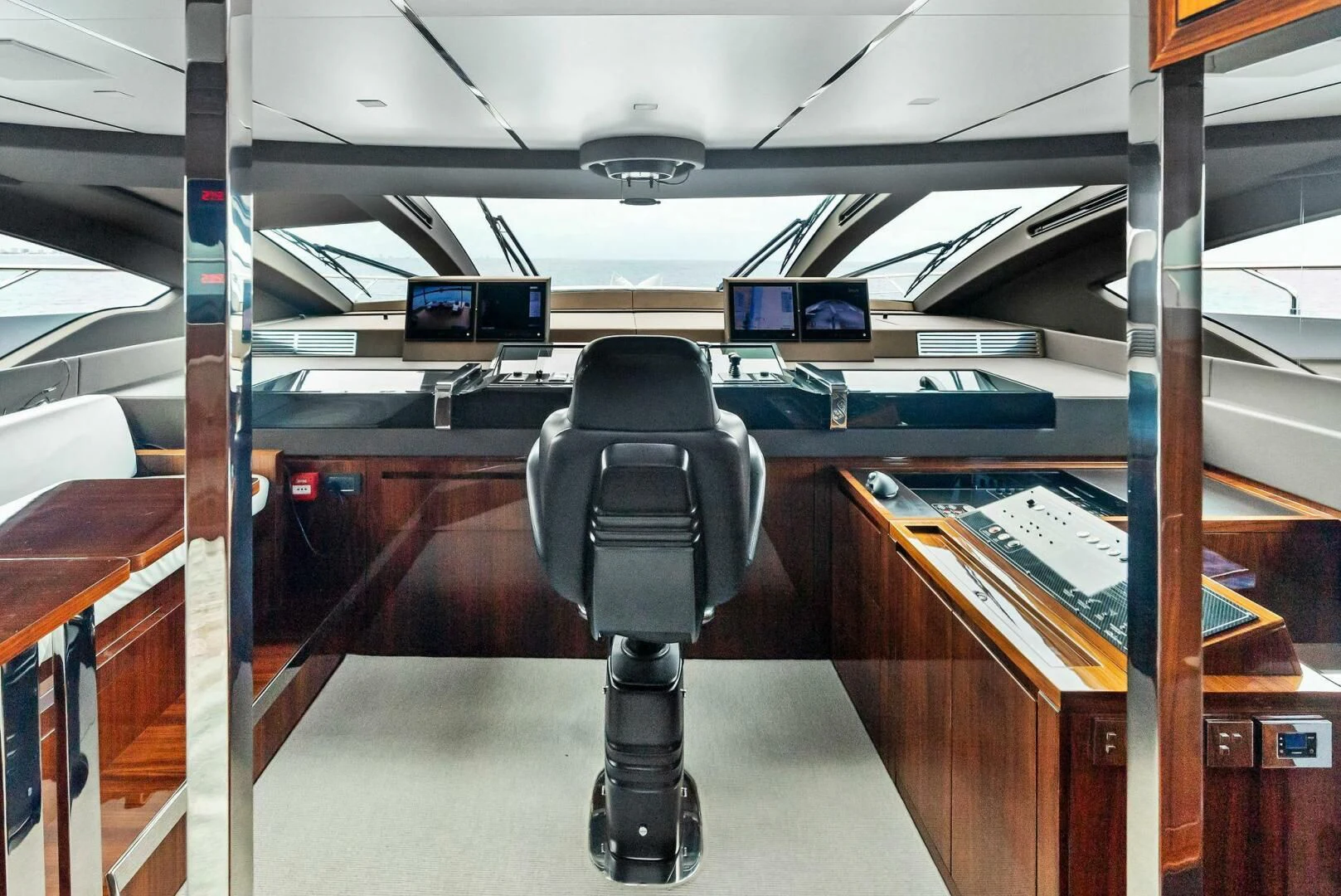 a chair in a room aboard NO SURRENDER Yacht for Sale