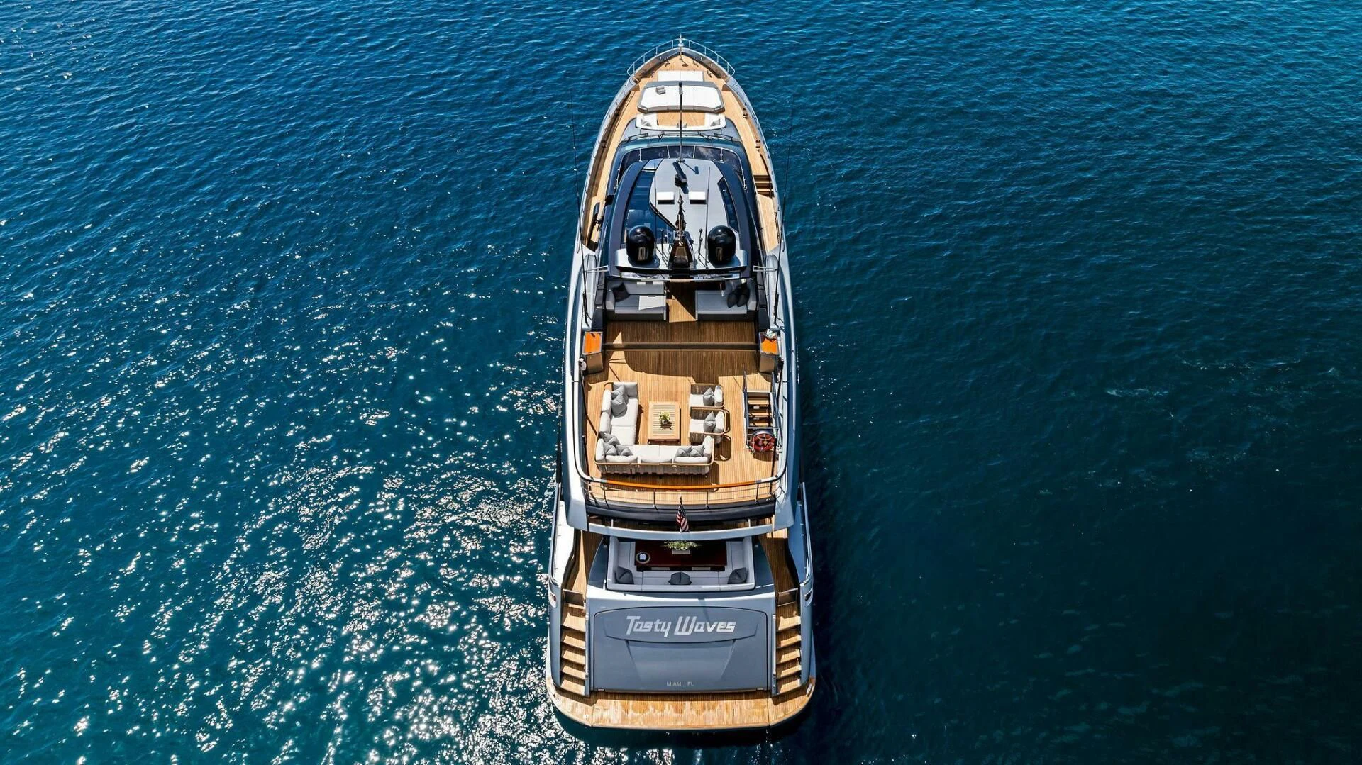 a ship in the water aboard NO SURRENDER Yacht for Sale