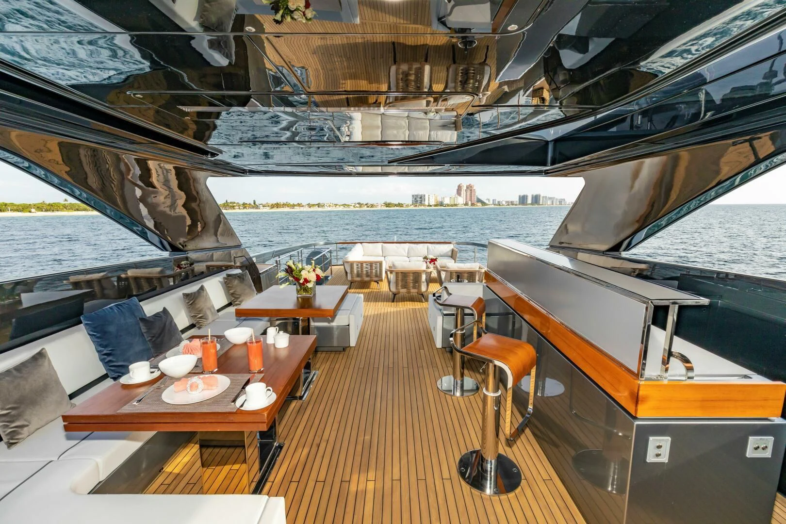 a room with a large ship aboard NO SURRENDER Yacht for Sale