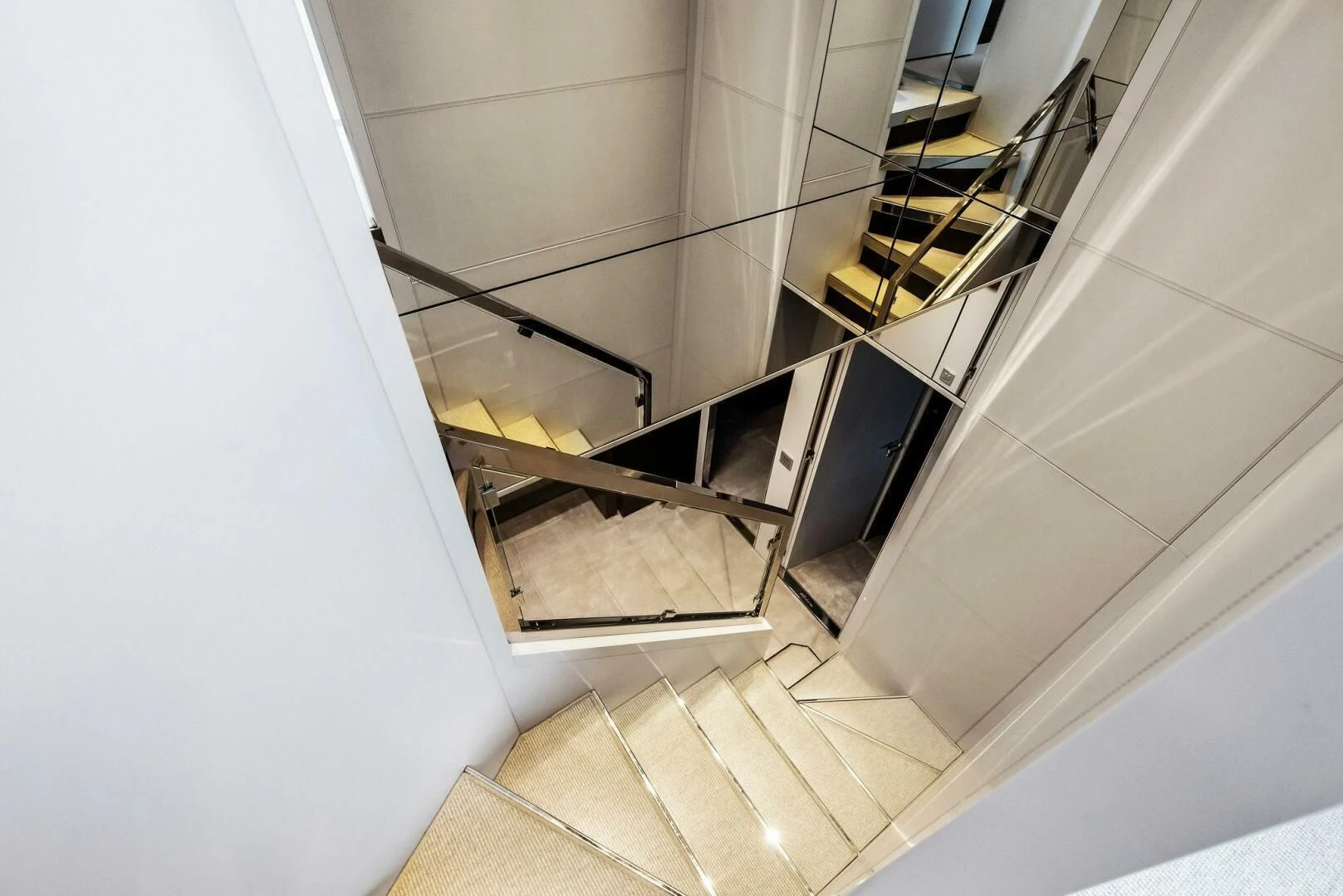 a view of a staircase aboard NO SURRENDER Yacht for Sale